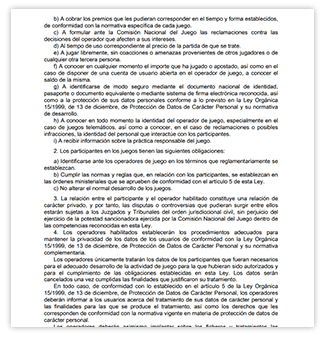 Protección de datos comprendidos en la DGOJ, Capítulo II – art. 4.